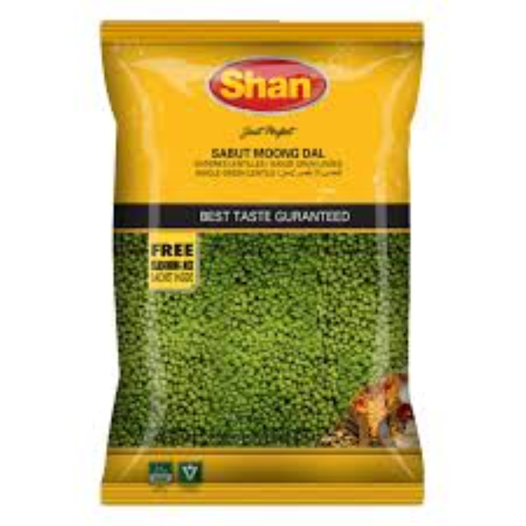 SHAN SABUT MOONG DAL(GREEN WHOLE)1KG+SEASONING